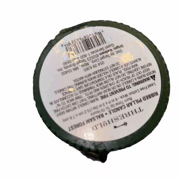 Threshold Holiday Balsam Forest Ribbed Pillar Candle- Scented Holiday/Christmas - Picture 3 of 3